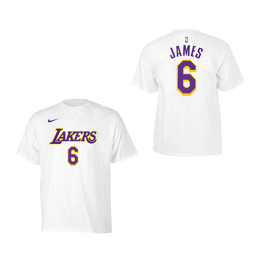 Men's Los Angeles Lakers #6 LeBron James White Basketball T-Shirt
